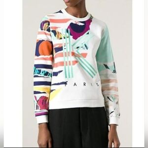 Kenzo Paris Abstract Multicolor Geometric Sweatshirt Small HTF